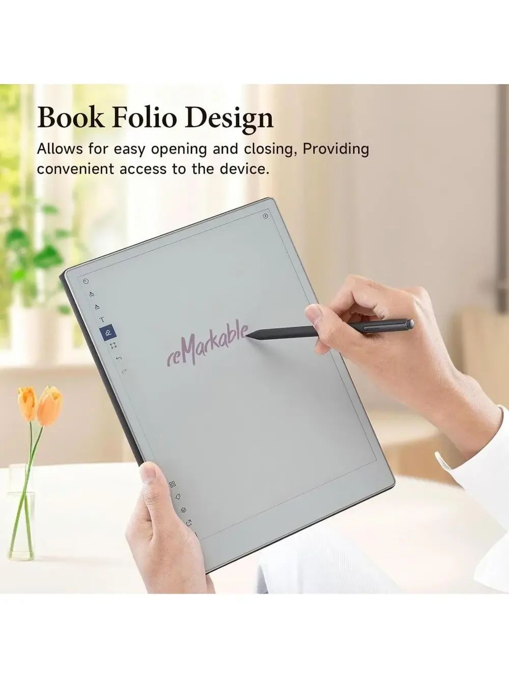 Magnetic Book Folio Cover for Remarkable Paper Pro 11.8 Inch 2024, Support Auto